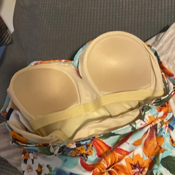 Denim & Co V-Neck Wrap Front Swim Dress Bright Tropical Size 10 New - Picture 5 of 11